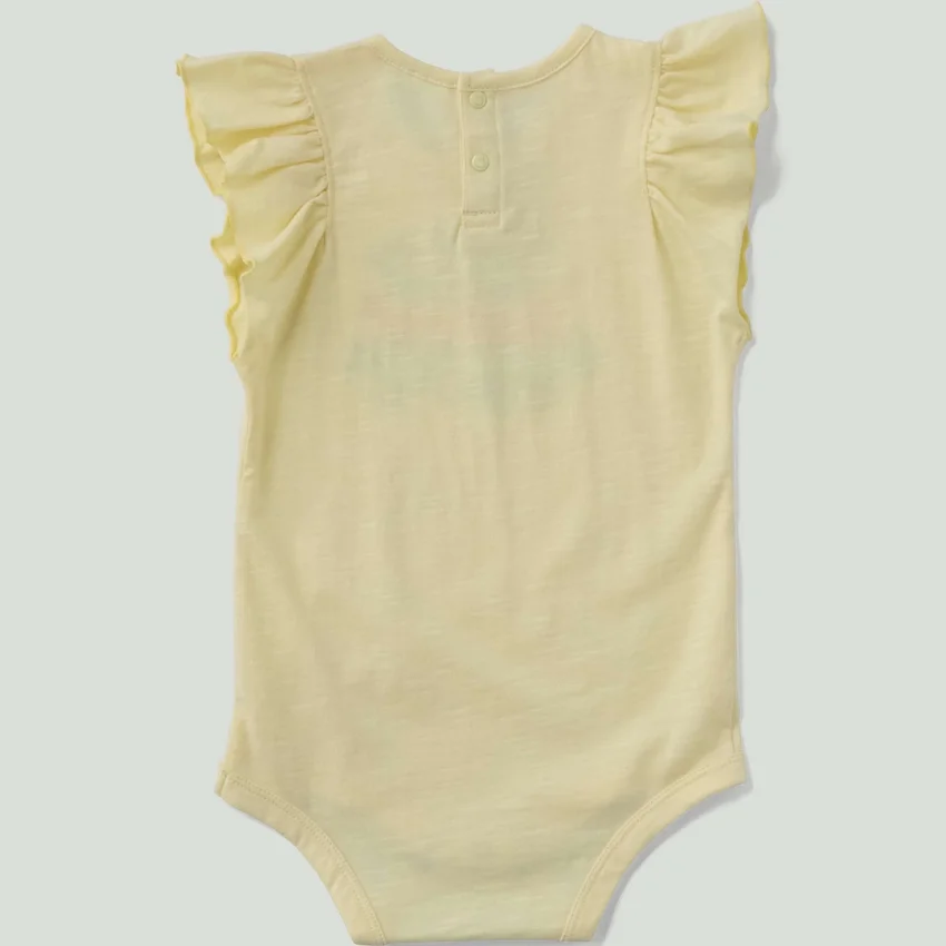 Pige-bodysuit med korte løse ærmer og grøntsagsmotiv (baby)