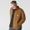 Rain Defender® løstsiddende, kraftig, quiltet skjortejakke med trykknapper foran