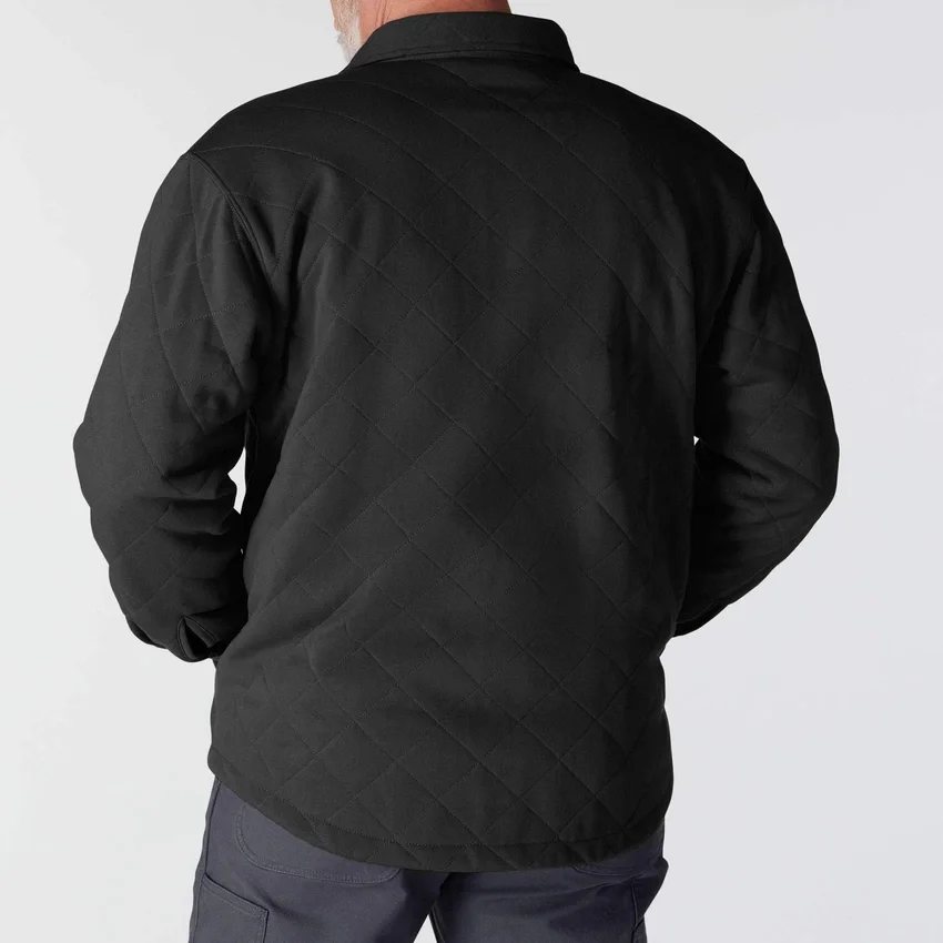 Rain Defender® løstsiddende, kraftig, quiltet skjortejakke med trykknapper foran