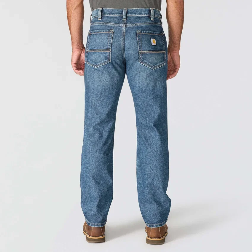 Relaxed Straight Rugged Flex-arbejdsjeans til mænd
