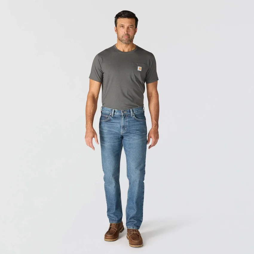 Relaxed Straight Rugged Flex-arbejdsjeans til mænd