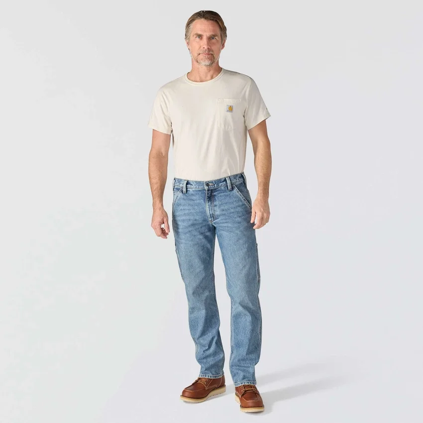Relaxed Straight Rugged Flex-arbejdsjeans til mænd