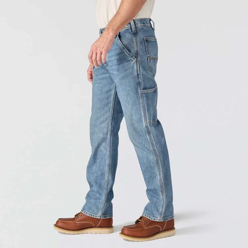 Relaxed Straight Rugged Flex-arbejdsjeans til mænd