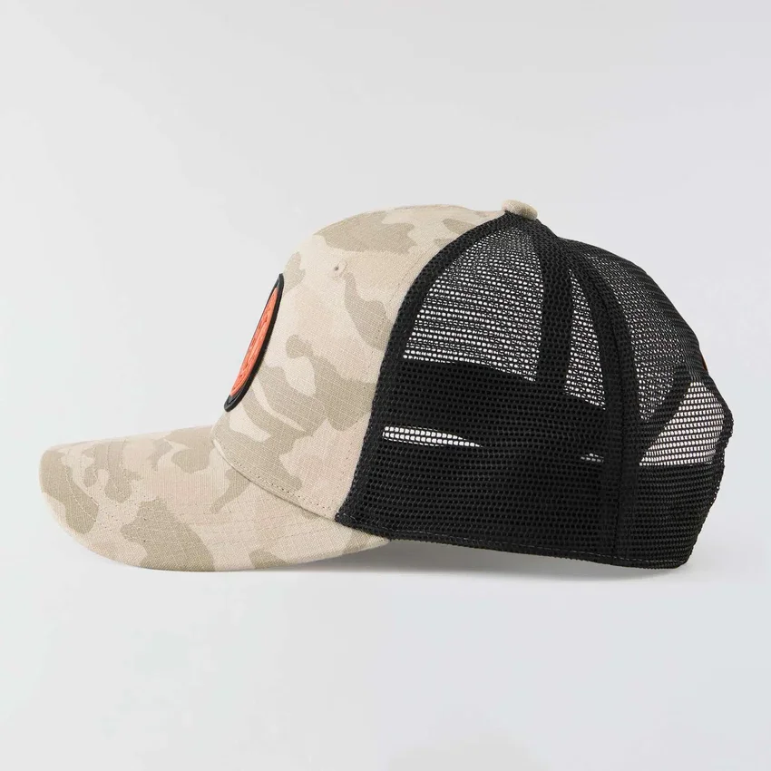 Ripstop-trucker-kasket med camouflagemønster og netbagside