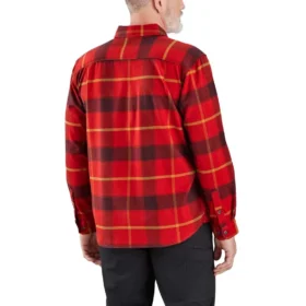 Rugged Flex® afslappet pasform, mellemkraftig flannel, langærmet ternet skjorte