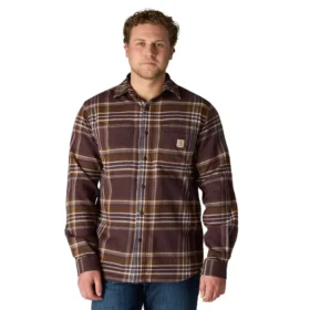 Rugged Flex™ afslappet pasform, mellemkraftig flannel, skjorte med lange ærmer og terner
