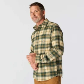 Rugged Flex™ afslappet pasform, mellemkraftig flannel, skjorte med lange ærmer og terner