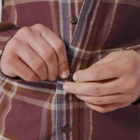 Rugged Flex™ afslappet pasform, mellemkraftig flannel, skjorte med lange ærmer og terner