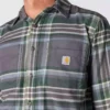 Rugged Flex™ afslappet pasform, mellemkraftig flannel, skjorte med lange ærmer og terner
