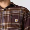 Rugged Flex™ afslappet pasform, mellemkraftig flannel, skjorte med lange ærmer og terner