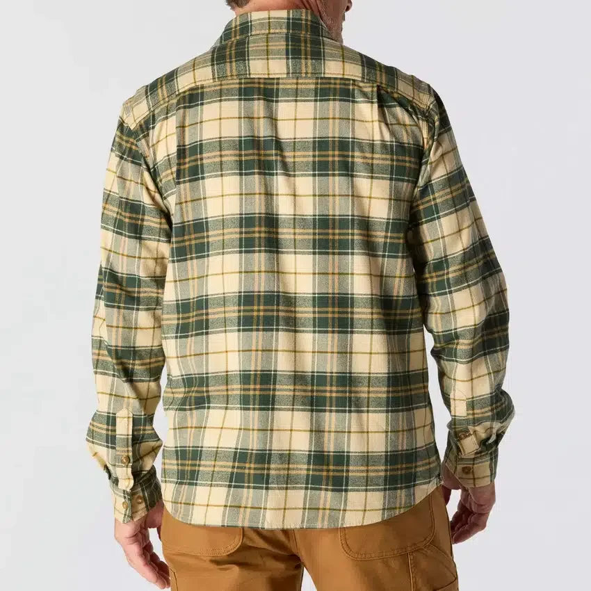 Rugged Flex™ afslappet pasform, mellemkraftig flannel, skjorte med lange ærmer og terner