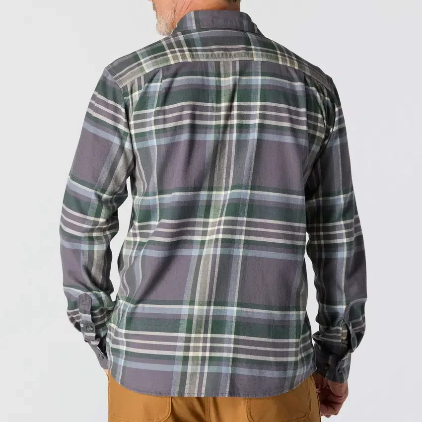 Rugged Flex™ afslappet pasform, mellemkraftig flannel, skjorte med lange ærmer og terner