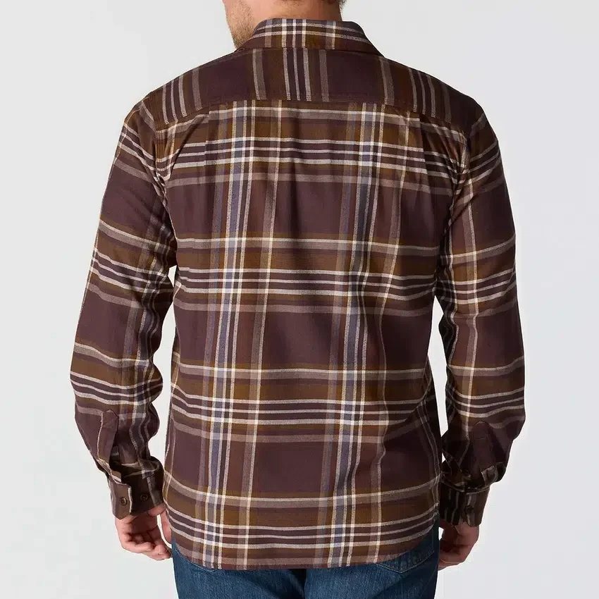 Rugged Flex™ afslappet pasform, mellemkraftig flannel, skjorte med lange ærmer og terner