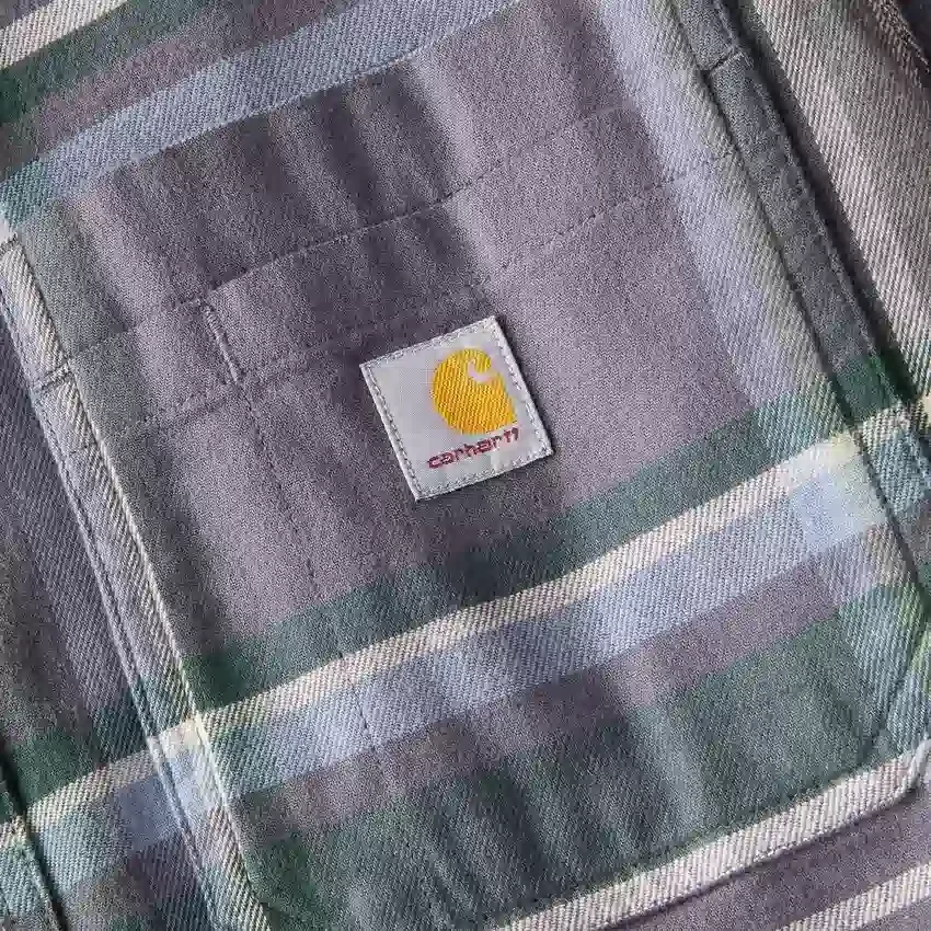 Rugged Flex™ afslappet pasform, mellemkraftig flannel, skjorte med lange ærmer og terner
