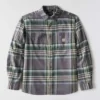 Rugged Flex™ afslappet pasform, mellemkraftig flannel, skjorte med lange ærmer og terner