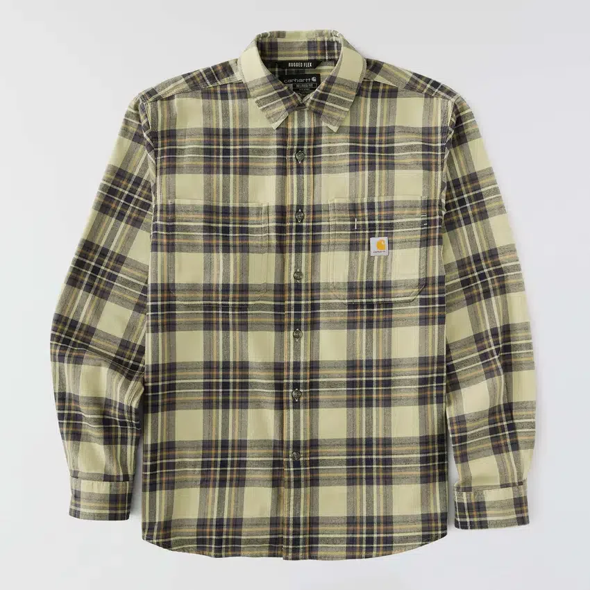 Rugged Flex™ afslappet pasform, mellemkraftig flannel, skjorte med lange ærmer og terner