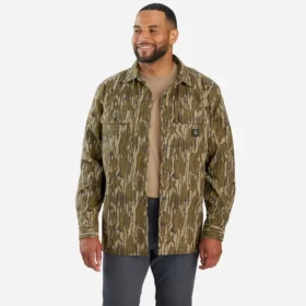 Rugged Flex®-canvas-skjorte i afslappet pasform med fleecefor og camouflagemønster