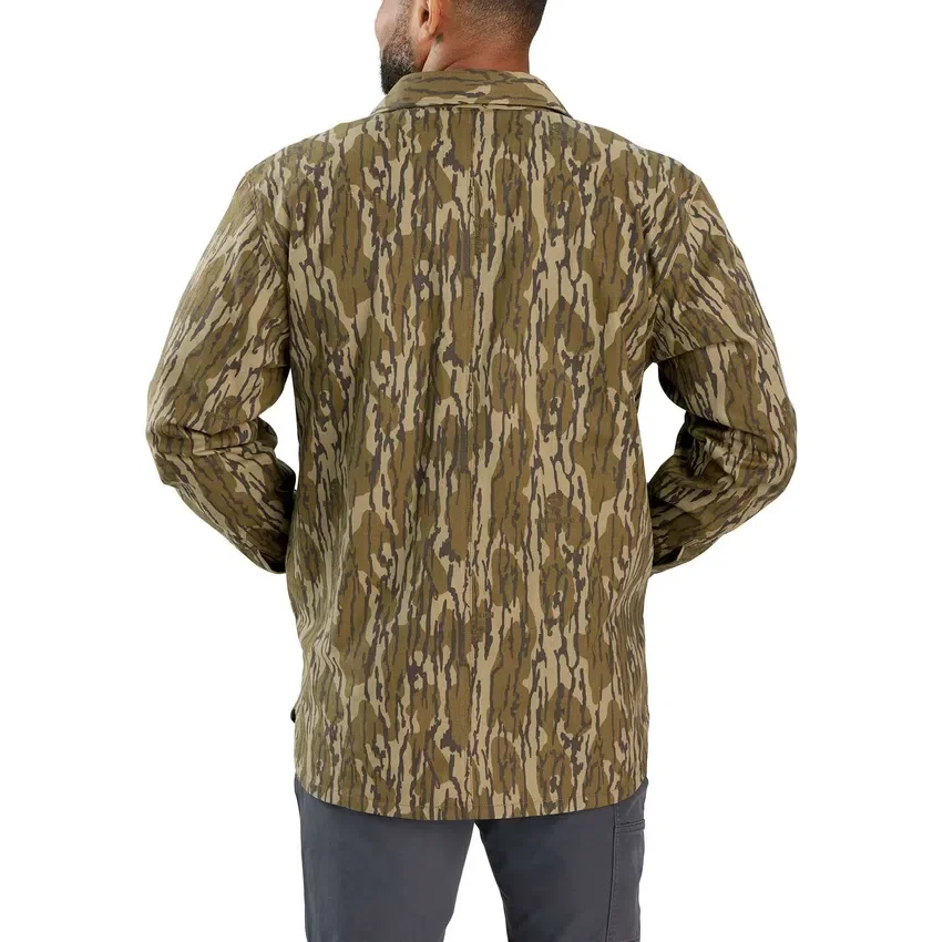 Rugged Flex®-canvas-skjorte i afslappet pasform med fleecefor og camouflagemønster