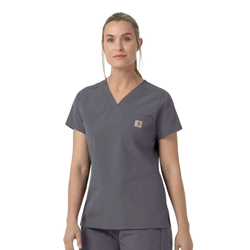 Rugged Flex Fld V-hals-scrubbluse til kvinder