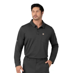 Rugged Flex® Rscu Heavyweight langærmet polo-scrub-bluse med løse ærmer