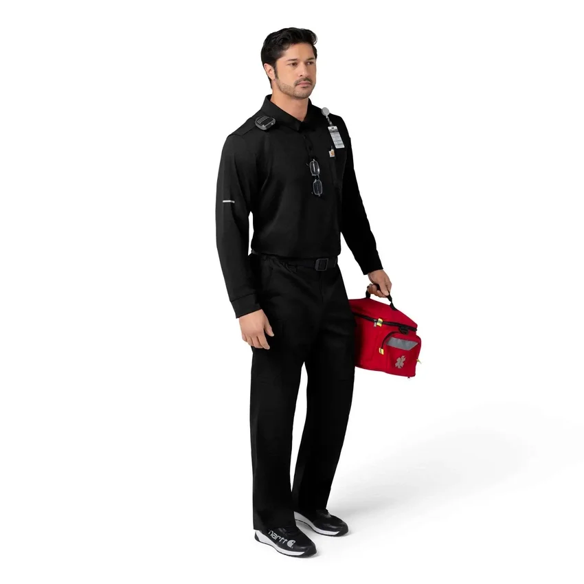 Rugged Flex® Rscu Heavyweight langærmet polo-scrub-bluse med løse ærmer