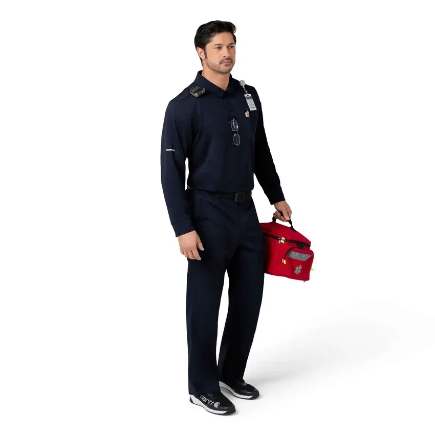 Rugged Flex® Rscu Heavyweight langærmet polo-scrub-bluse med løse ærmer