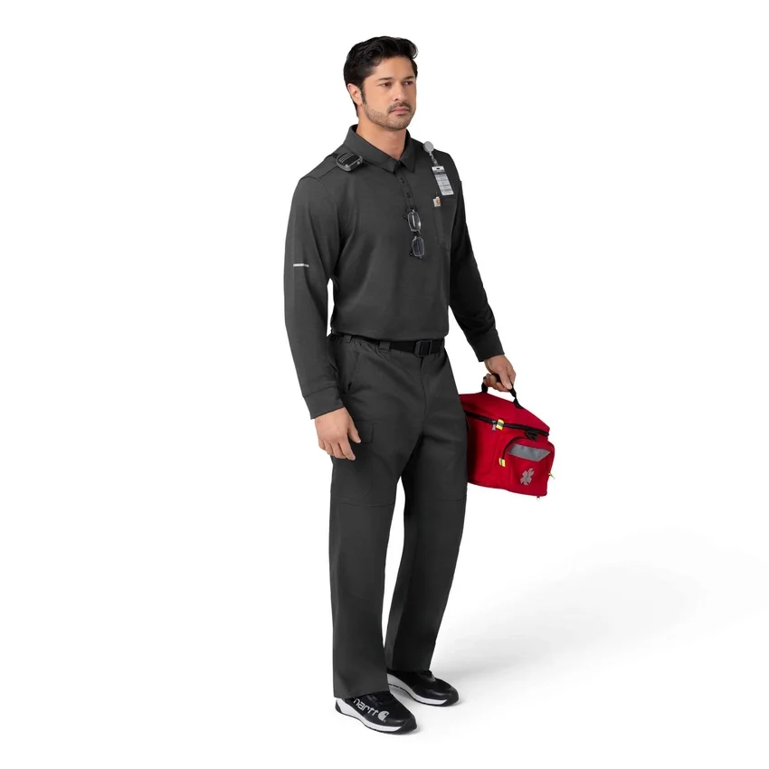 Rugged Flex® Rscu Heavyweight langærmet polo-scrub-bluse med løse ærmer