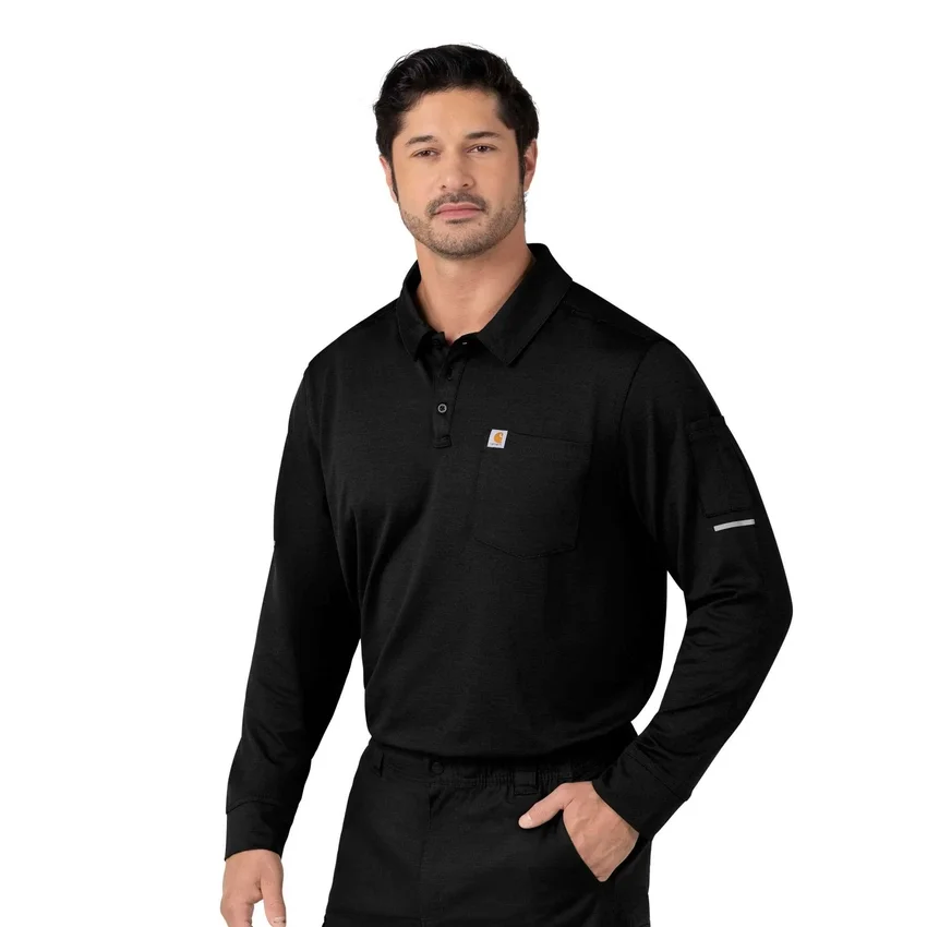 Rugged Flex® Rscu Heavyweight langærmet polo-scrub-bluse med løse ærmer