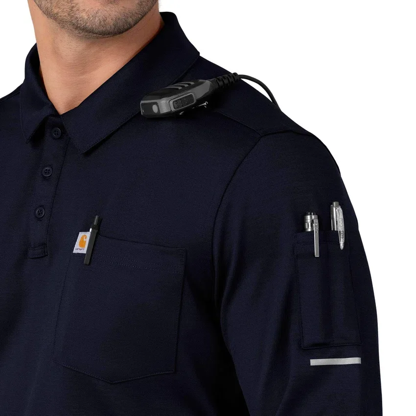 Rugged Flex® Rscu Heavyweight langærmet polo-scrub-bluse med løse ærmer