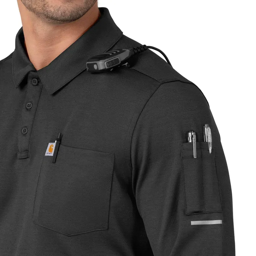 Rugged Flex® Rscu Heavyweight langærmet polo-scrub-bluse med løse ærmer