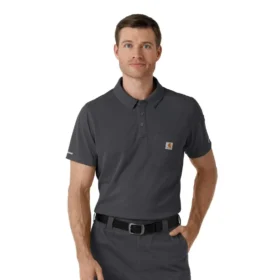 Rugged Flex® Rscu letvægts polo-scrub-bluse med korte løse ærmer