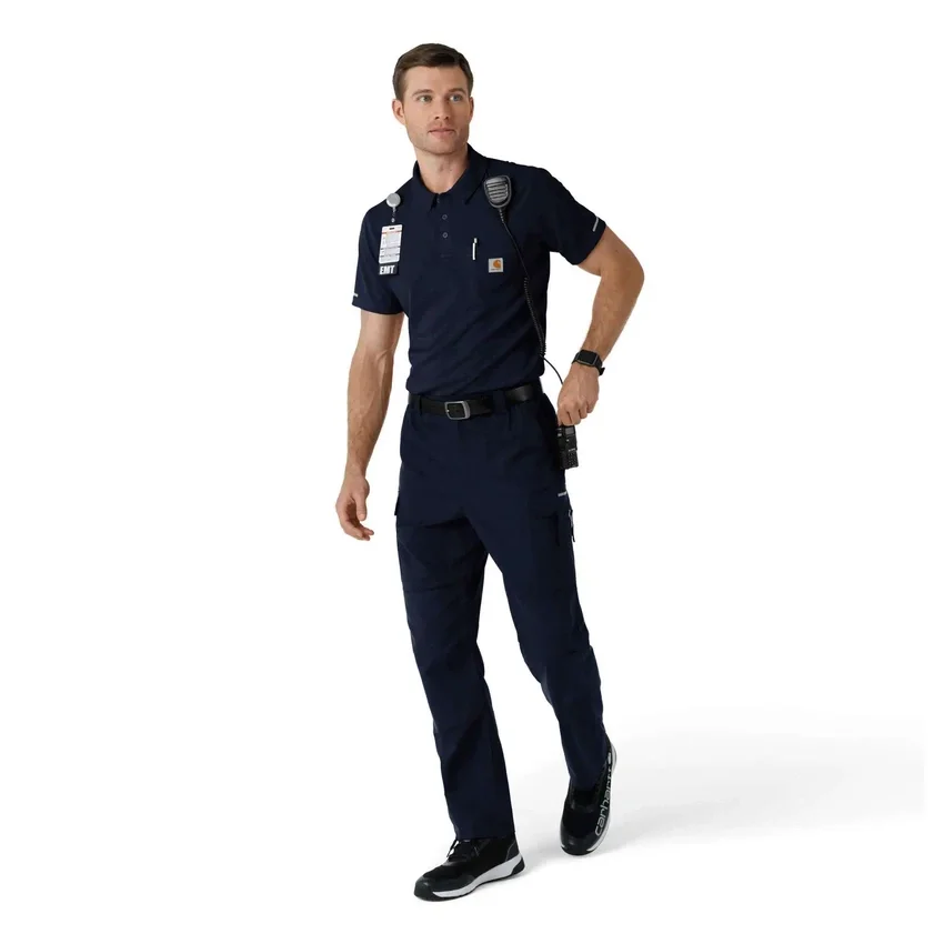 Rugged Flex® Rscu letvægts polo-scrub-bluse med korte løse ærmer