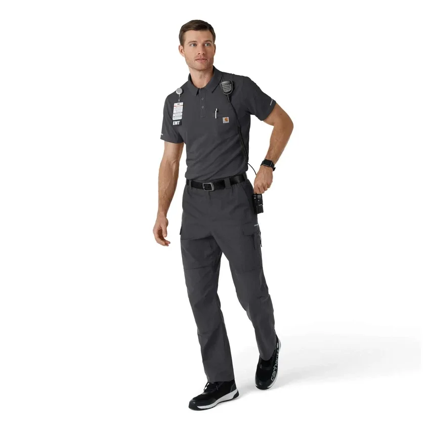Rugged Flex® Rscu letvægts polo-scrub-bluse med korte løse ærmer