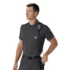 Rugged Flex® Rscu letvægts polo-scrub-bluse med korte løse ærmer