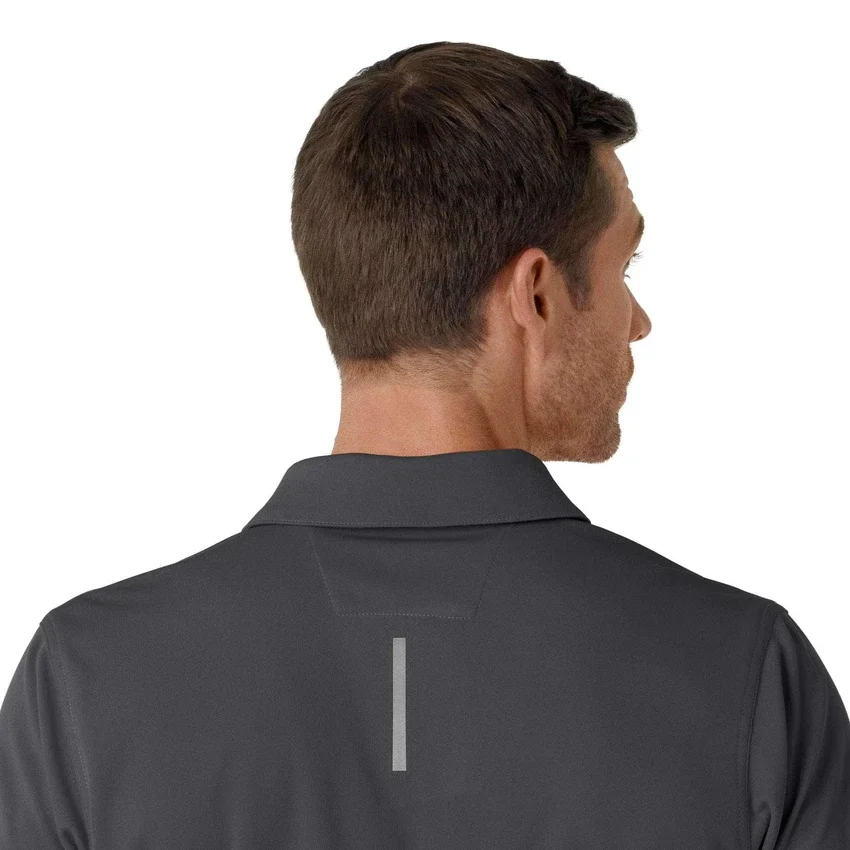 Rugged Flex® Rscu letvægts polo-scrub-bluse med korte løse ærmer
