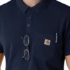 Rugged Flex® Rscu letvægts polo-scrub-bluse med korte løse ærmer