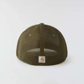 Rugged Flex™ tætsiddende kasket i canvas med netbagside og logo-grafik