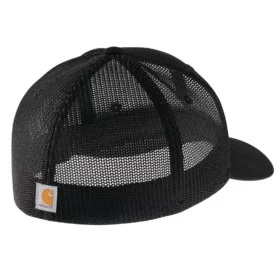 Rugged Flex™ tætsiddende kasket i canvas med netbagside og logo-grafik