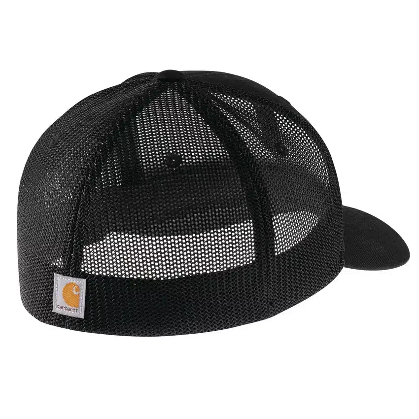 Rugged Flex™ tætsiddende kasket i canvas med netbagside og logo-grafik