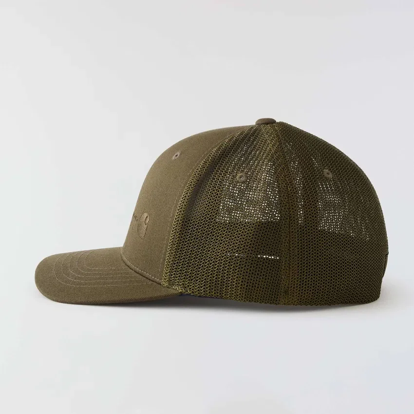 Rugged Flex™ tætsiddende kasket i canvas med netbagside og logo-grafik