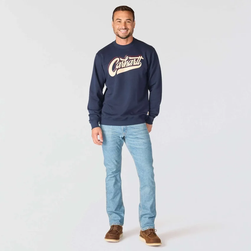 Sawyer Graphic Script-sweatshirt med rund hals til mænd