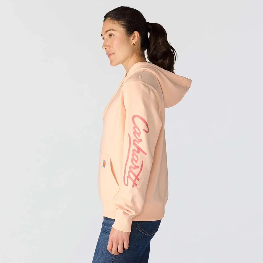 Sawyer Script Logo-hættetrøje med løse ærmer til kvinder