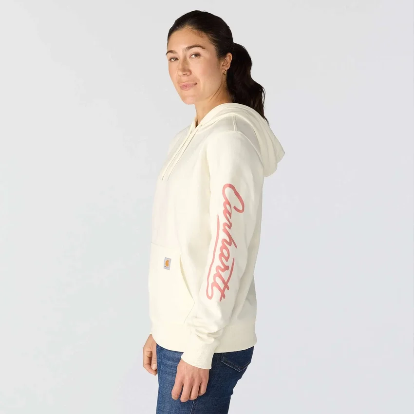 Sawyer Script Logo-hættetrøje med løse ærmer til kvinder