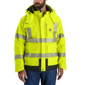 Sherwood høj synlighed klasse 3 isoleret regnjakke til mænd: Rain Defender-jakke