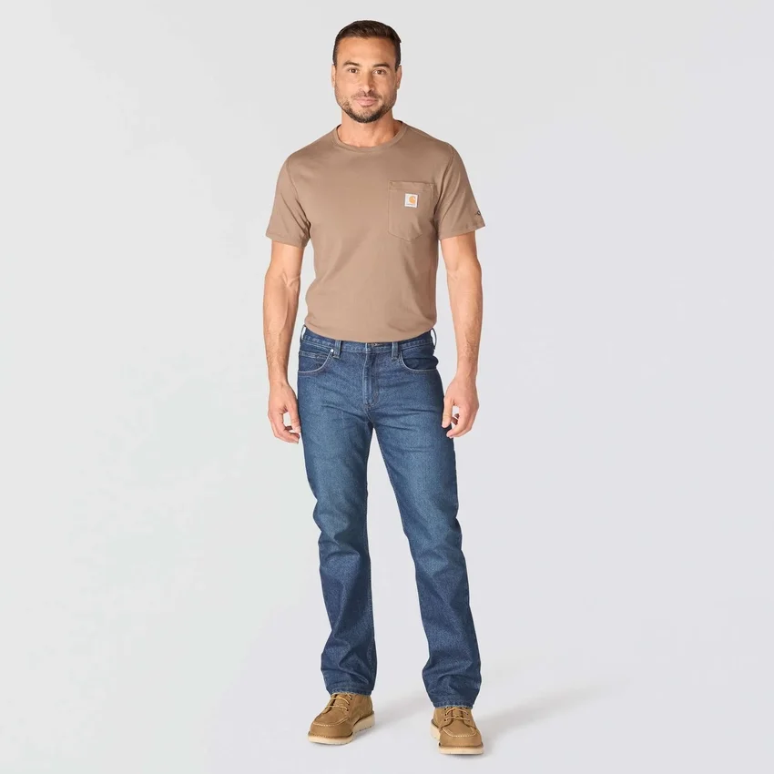 Slim Straight Rugged Flex-arbejdsjeans til mænd