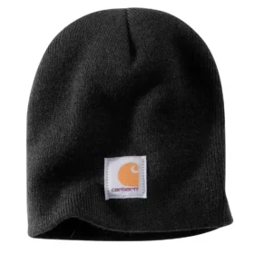 Strikket hue med logo-patch