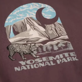 T-shirt til mænd med grafisk motiv fra Yosemite National Park, kraftig kvalitet og løse ærmer