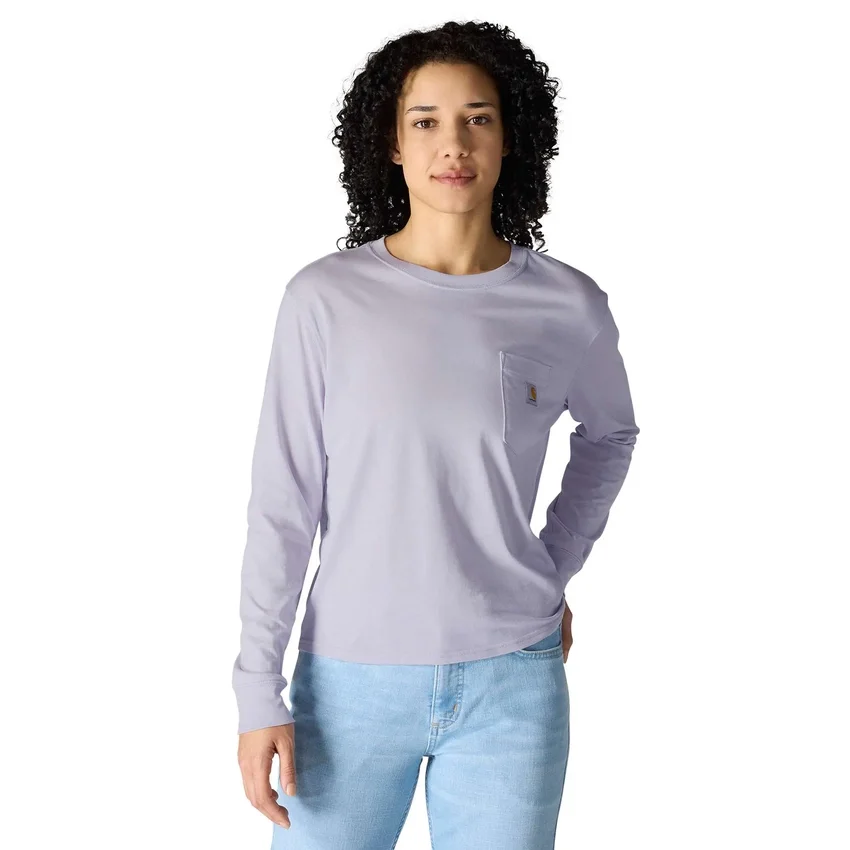 Tencel-skjorte med lomme, løse ærmer og rund hals til kvinder