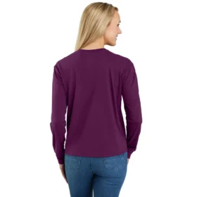 Tencel-skjorte med lomme, løse ærmer og rund hals til kvinder