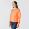 Tencel-skjorte med lomme, løse ærmer og rund hals til kvinder